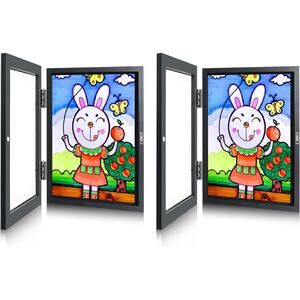 2-PACKS Kids Art Frames Front-Opening Changeable Children Artwork Picture Draw